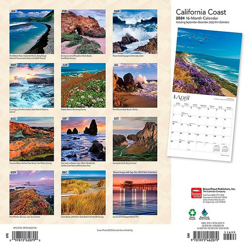 2024 BrownTrout California Coast 12" x 12" Monthly Wall Calendar (9781975462079)