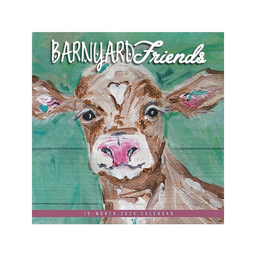 2024 BrownTrout Barnyard Friends 12" x 12" Monthly Wall Calendar (9781773727936)