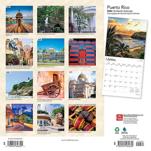 2024 BrownTrout Puerto Rico 12" x 12" Monthly Wall Calendar (9781975464639)