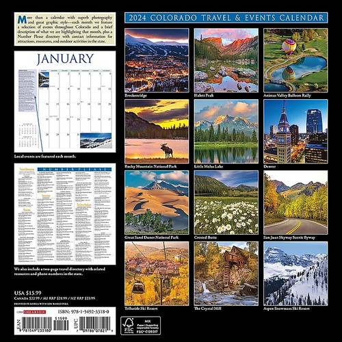 2024 Willow Creek Colorado 12" x 12" Monthly Wall Calendar, Multicolor (33180)
