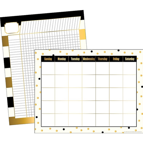 Barker Creek 17" x 22" Gold Calendar & Incentive Chart, Reproducible Activities on the Backs, 2/Set (65dd1194e8837636b11ac98a_ud)