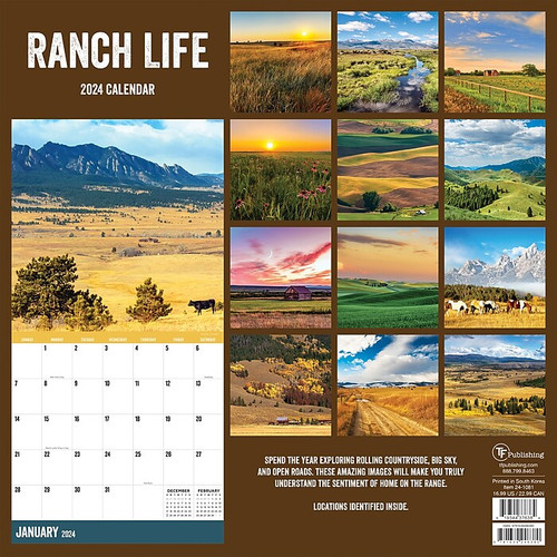 2024 TF Publishing 12" x 12" Ranch Life Wall Calendar (24-1081)