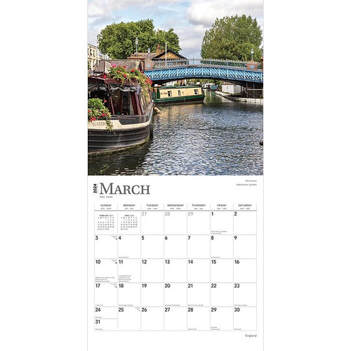 2024 BrownTrout England 12" x 12" Monthly Wall Calendar (9781975462642)