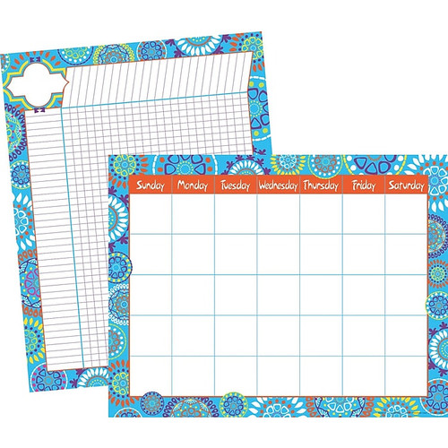 Barker Creek 17"x22" Moroccan Calendar & Incentive Chart, Reproducible Activities on the Back, 2/St (65dd11bfe8837636b11acafe_ud)