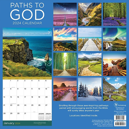 2024 TF Publishing 12" x 12" Paths to God Wall Calendar (24-1013)