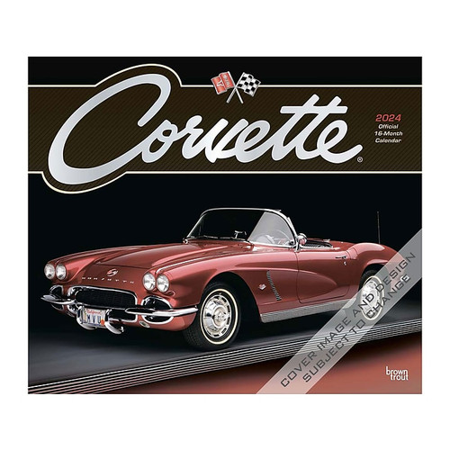 2024 BrownTrout Corvette OFFICIAL14" x 12" Monthly Wall Calendar (9781975466756)