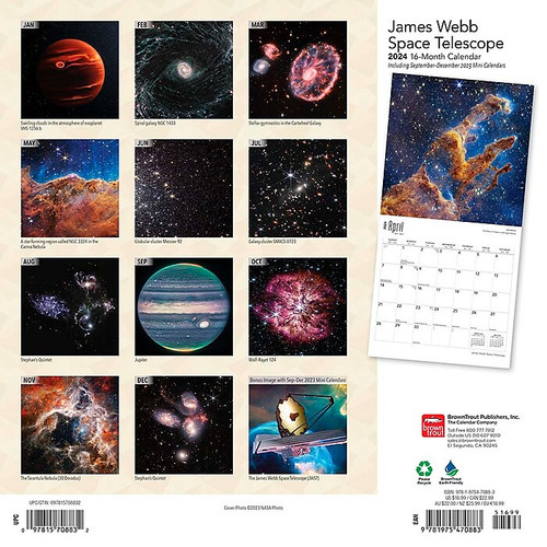 2024 BrownTrout James Webb Space Telescope 12" x 12" Monthly Wall Calendar (9781975470883)