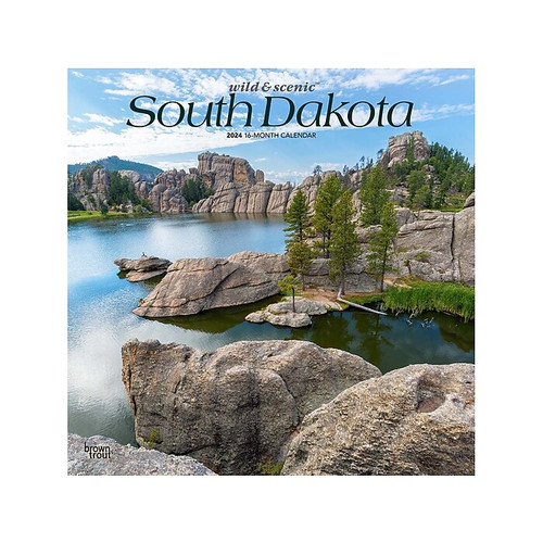 2024 BrownTrout South Dakota Wild & Scenic 12" x 12" Monthly Wall Calendar (9781975465148)
