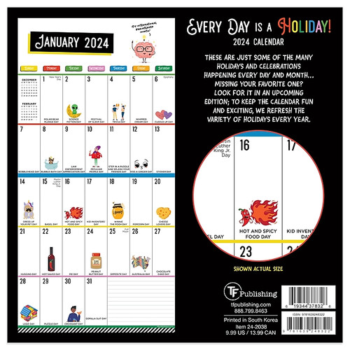 2024 TF Publishing 7" x 7" Every Day's A Holiday Mini Calendar (24-2038)