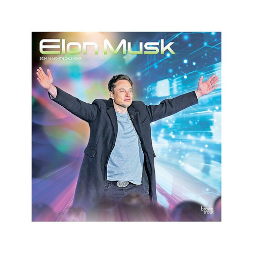 2024 BrownTrout Elon Musk 12" x 12" Monthly Wall Calendar (9781975462635)
