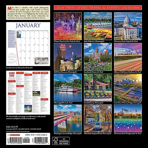 2024 Willow Creek Twin Cities 12" x 12" Monthly Wall Calendar, Multicolor (35696)
