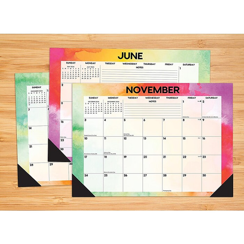2024 Willow Creek Press Rainbow Gradient 2024 17" x 12" Desk Pad Large Calendar for Wall or Desk (40423)