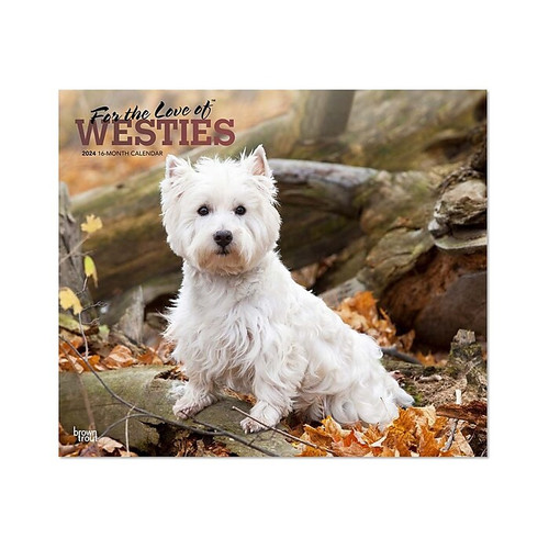 2024 BrownTrout For the Love of West Highland White Terriers 14" x 12" Monthly Wall Calendar (9781975468064)