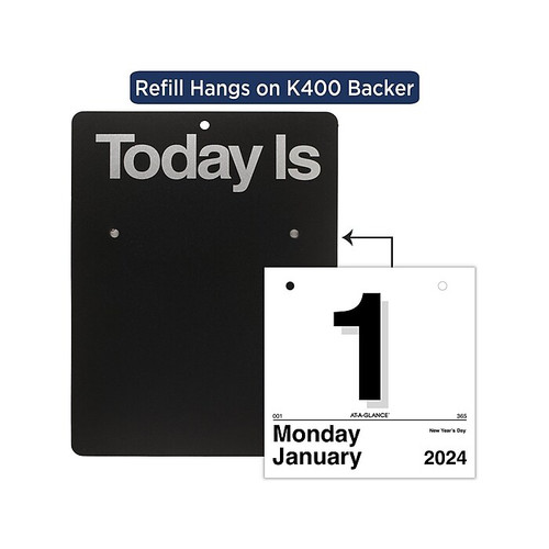 2024 AT-A-GLANCE Today Is 8.5" x 8" Daily Wall Calendar Refill, White/Black (K4-50-24)