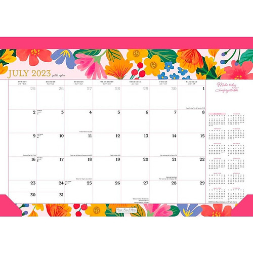 2023-2024 Plato Bonnie Marcus 15.5" x 11" Academic & Calendar Monthly Desk Pad Calendar (9781975457341)