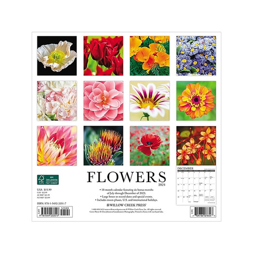 2024 Willow Creek Flowers 12" x 12" Monthly Wall Calendar  (33517X_1)