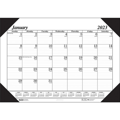 2023 House of Doolittle Economy Compact 18.5" x 13" Monthly Desk Pad Calendar, White/Black (0124-02-23)