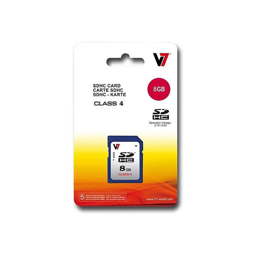 V7 VASDH8GCL4R-1N Secure Digital High Capacity Class 4 Flash Memory Card, 8 GB (65dd147ae8837636b11ad427_ud)