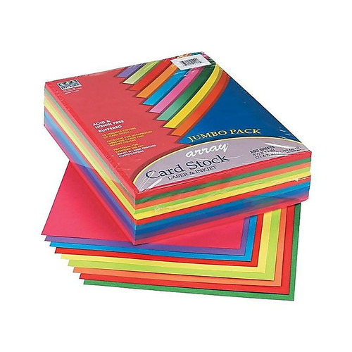 Pacon Array 65 lb. Cardstock Paper, 8.5" x 11", Assorted Colors, 250 Sheets/Pack (101195)