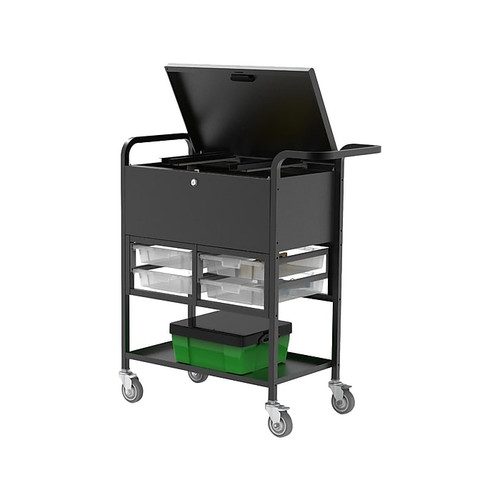 Luxor Metal Mobile File Cart with Swivel Wheels, Black/Gray (UCWS003)