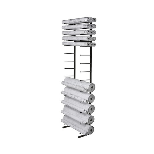 Brookside Design Vis-i-Rack High Capacity 13 Bin Blueprint Roll File Storage Rack, Textured Black (VR864)