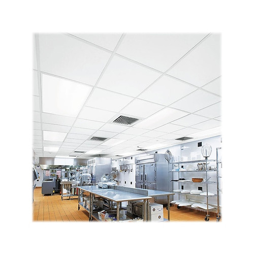 Armstrong KITCHEN ZONE Square Lay-In Edge Ceiling Tile, 24" x 24", White, 16/Carton (BP673)