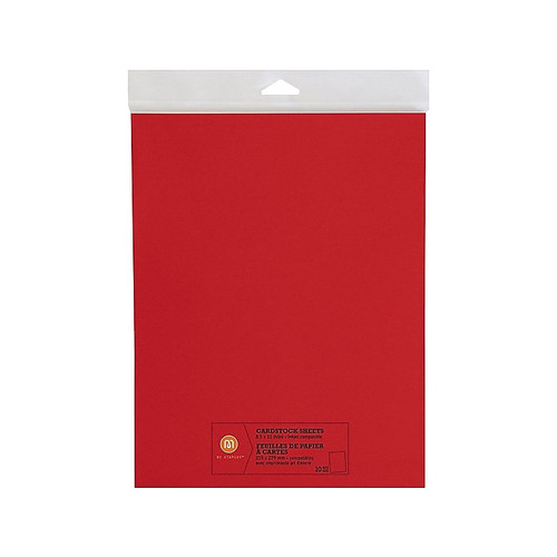 M by Staples Cardstock Paper, 80 Lbs., 8.5" x 11", Red, 10/Pack(10826003)