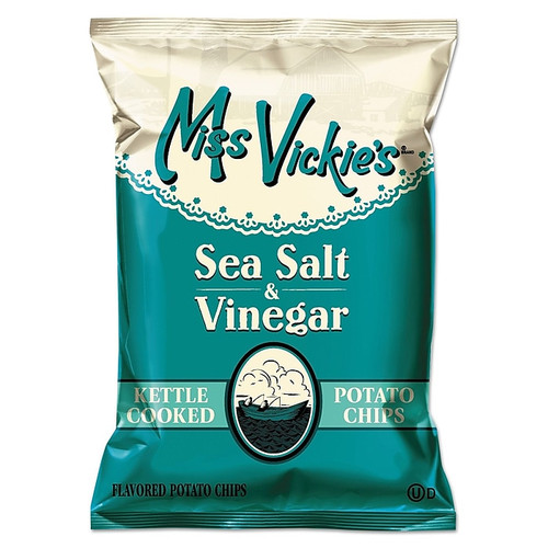 Miss Vickie's Kettle Cooked Sea Salt & Vinegar Potato Chips, 64 Bags/Pack (LAY44446)