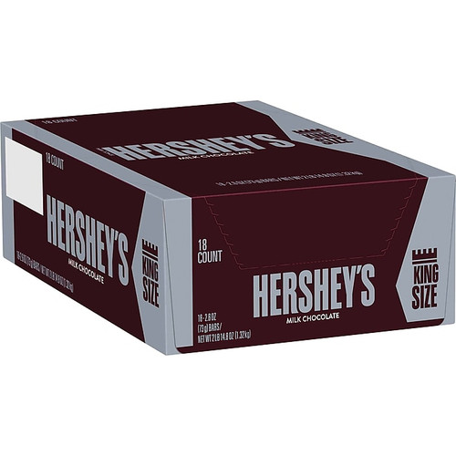 Hershey's King Size Milk Chocolate Candy Bar, 2.6 oz., 18/Box (HEC22000)