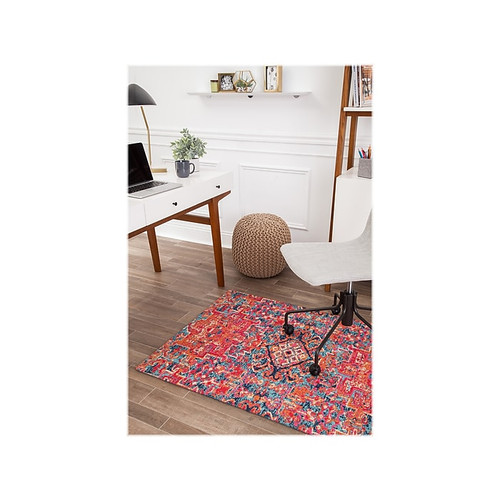 Anji Mountain Rug'd Merida Carpet & Hard Floor Chair Mat, 36" x 48'', Low-Pile, Multicolored (AMB9001S)