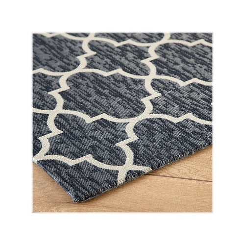 Anji Mountain Rug'd Marrakesh Carpet & Hard Floor Chair Mat, 36" x 48'', Low-Pile, Gray/White (AMB9053)