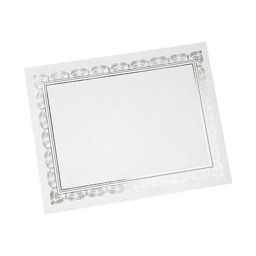 Gartner Studios Certificates, White/Silver, 15/Pack (74938_1)