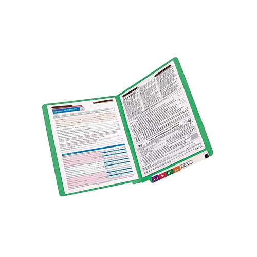 Smead End Tab Classification Folders, Shelf-Master Reinforced Straight-Cut Tab, Letter Size, Green, 50/Box (25140)