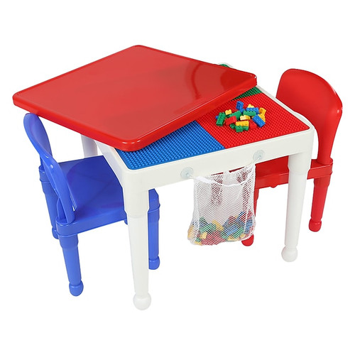 Humble Crew Square 2-in-1 Activity Table with 2 Chairs, Multicolor (CT512)