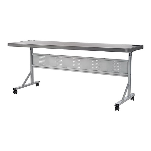National Public Seating BPFT Flip-N-Store 72" x 24" Rectangular Activity Table, Charcoal Slate (BPFT-2472-20)