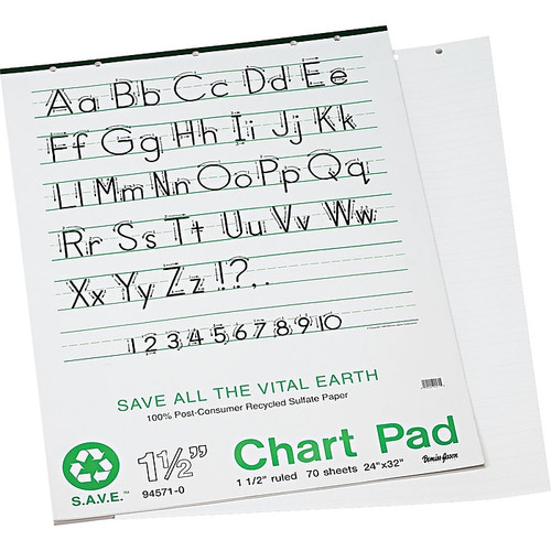 Pacon S.A.V.E Recycled Chart Pad, 24" x 32", 1 1/2" Ruling, 70 Sheets/Pad (65dd1724e8837636b11aed46_ud)