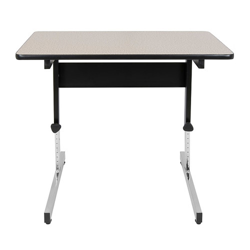 Studio Designs Adapta Square Activity Table, 36" x 22.25", Height Adjustable, Black and Spatter Gray (410381)