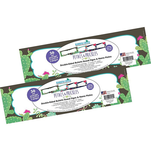 Barker Creek Petals & Prickles Name Plate / Bulletin Board Sign Set, 72/Set (BC3899)