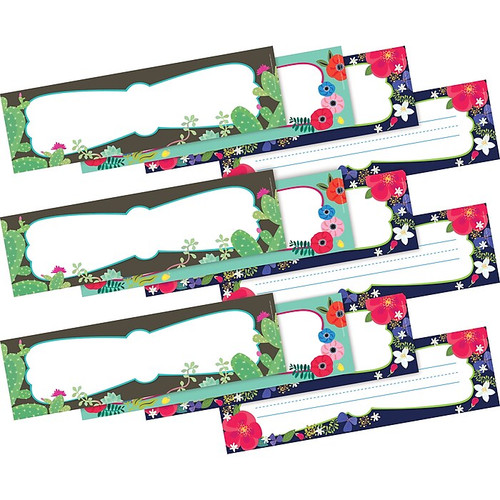 Barker Creek Petals & Prickles Name Plates/Bulletin Board Signs, Multi Design Set, 108/Set (4317)