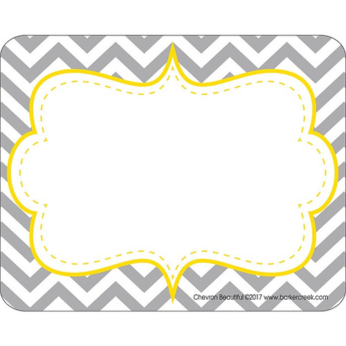 Barker Creek Chevron Beautiful Name Tags, Self-Adhesive Labels, 3 1/2" x 2 3/4", 90/Pack (BC3762)