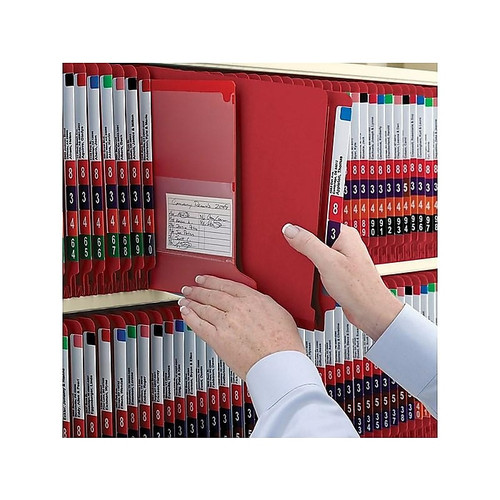 Smead End Tab Pressboard Classification Folders with SafeSHIELD Fasteners, Legal Size, Bright Red, 10/Box (29783)