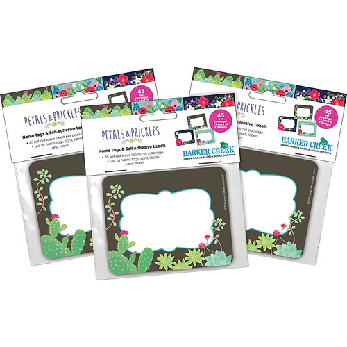 Barker Creek Name Tags/Self-Adhesive Labels, Petals & Prickles, 135/Set (4316)