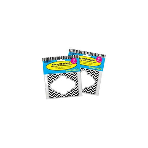 Barker Creek Black Chevron Name Tags, Self-Adhesive Labels, 3 1/2" x 2 3/4", 90/Pack (BC3764)