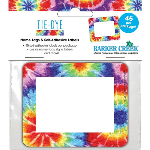 Barker Creek Tie-dye Name Tag, 3 1/2" W x 2 3/4" D, 45/Pack (65dd17ade8837636b11af4bb_ud)