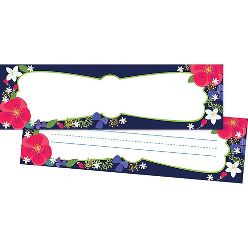 Barker Creek Double-Sided Bulletin Board Signs / Name Plates, Petals & Prickles, Multi-Design Set, 36/Pack (BC1445)