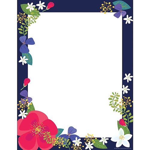 Barker Creek Petals & Prickles Computer Paper, 8 ½” x 11", 2 designs, 100 Sheets/Set (BC3882)