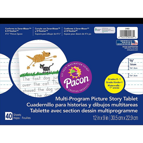 Pacon Multi-Program Handwriting Tablet, 40 Sheets, 6/Pack (PAC2484-6)