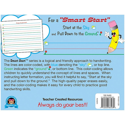 Teacher Created Resources K, 1 1" Spacing Writing Paper, Printed, Letter 8.5" x 11", White Paper, 360 Sheet (65dd1806e8837636b11af8ea_ud)