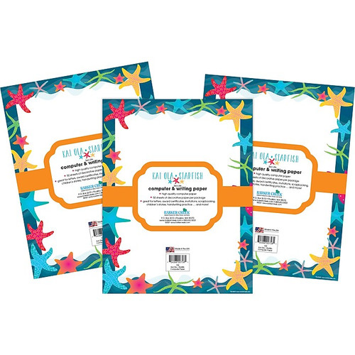 Barker Creek 8.5" x 11" Kai Ola Starfish Computer Paper Pack, 150 Sheets/Set (4314)