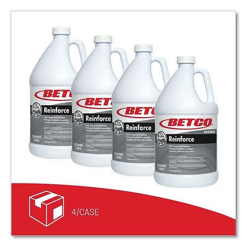 Betco Reinforce Floor Cleaner and Protectant, Lemon Scent, 1 Gal. Bottle, 4/Carton (BET16830400)